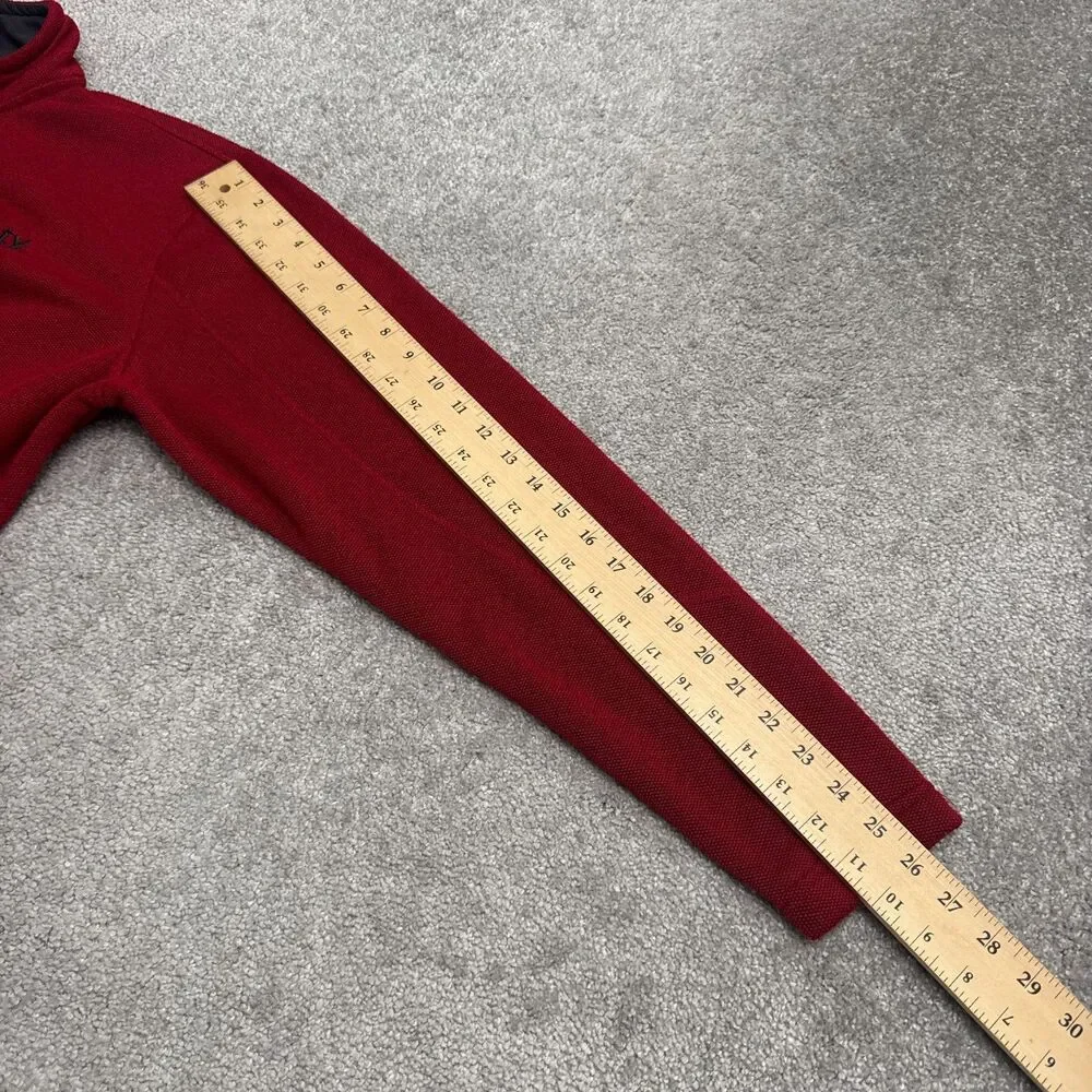 Port Authority Xfinity Pique Fleece Jacket Men Small Red Full Zip Pocket Outdoor